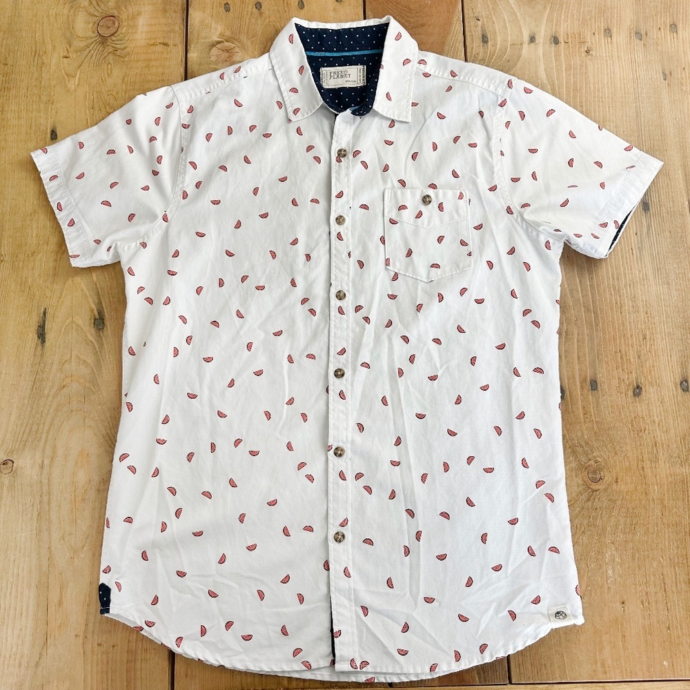 Men's Free Planet Shirt Button Down Watermelons Sz M